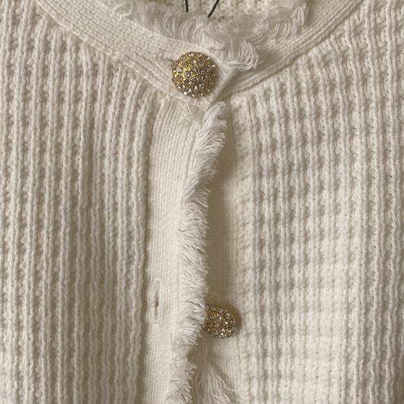 “Express” ivory, textured, embellished button sweater/blazer; size XS; NWOT - Picture 10 of 13